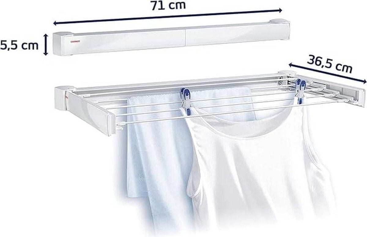 Wall-mounted clothes dryer Leifheit For Laundry - 83306 White - 72 x 37 x 9 cm