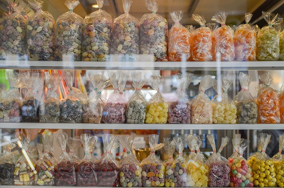 Block bottom bag - treat bag - packaging bag - transparent cellophane bag 95 x 80 + 235 mm - Per 300 pieces