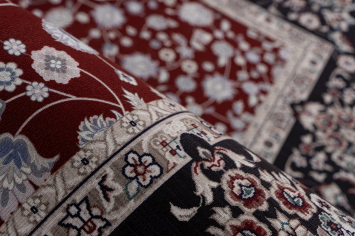 Lalee Dunya klassiek vloerkleed digitaal geprint karpet Perzisch motief laagpolig tapijt antislip rug wasbaar 160x230 cm rood