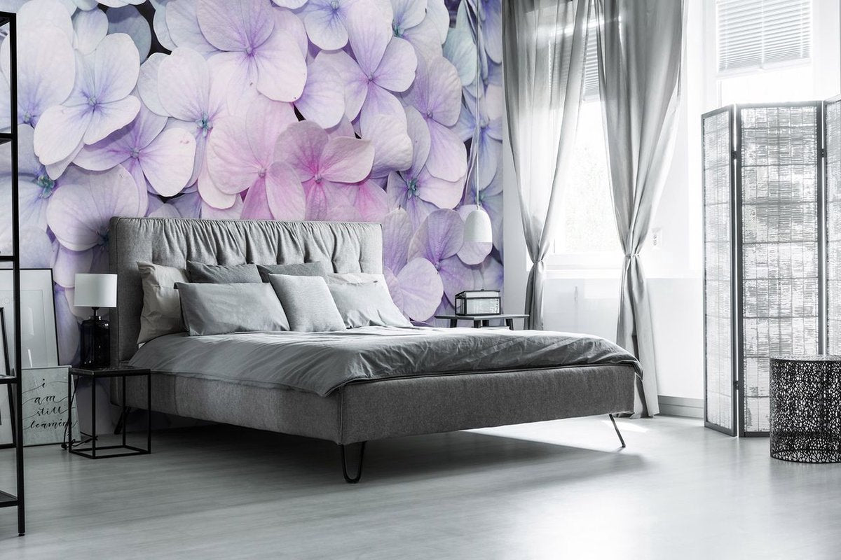 Photo Wallpaper - Non-Woven Wallpaper - Purple Flowers - 254 x 184 cm