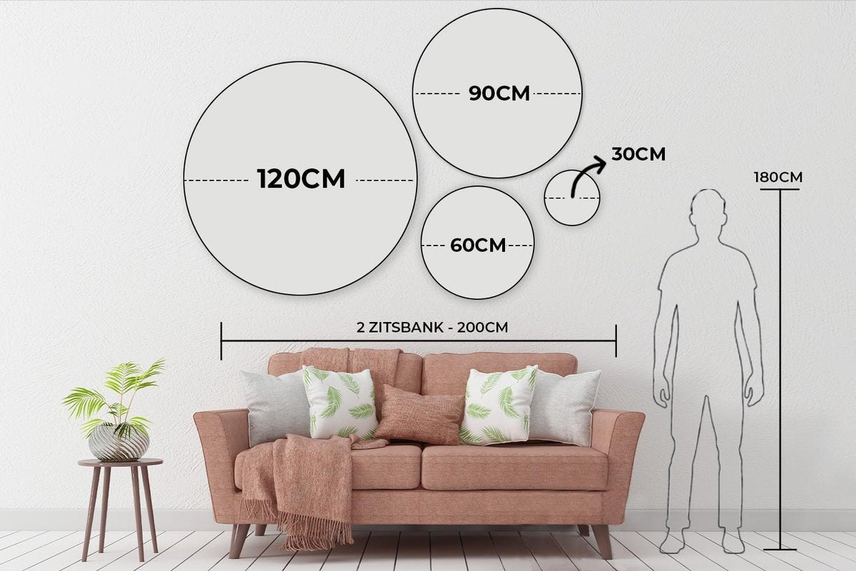 WallCircle - Wandcirkel - Muurcirkel - Galaxy - Sterren - Kleuren - Aluminium - Dibond - ⌀ 60 cm - Binnen en Buiten