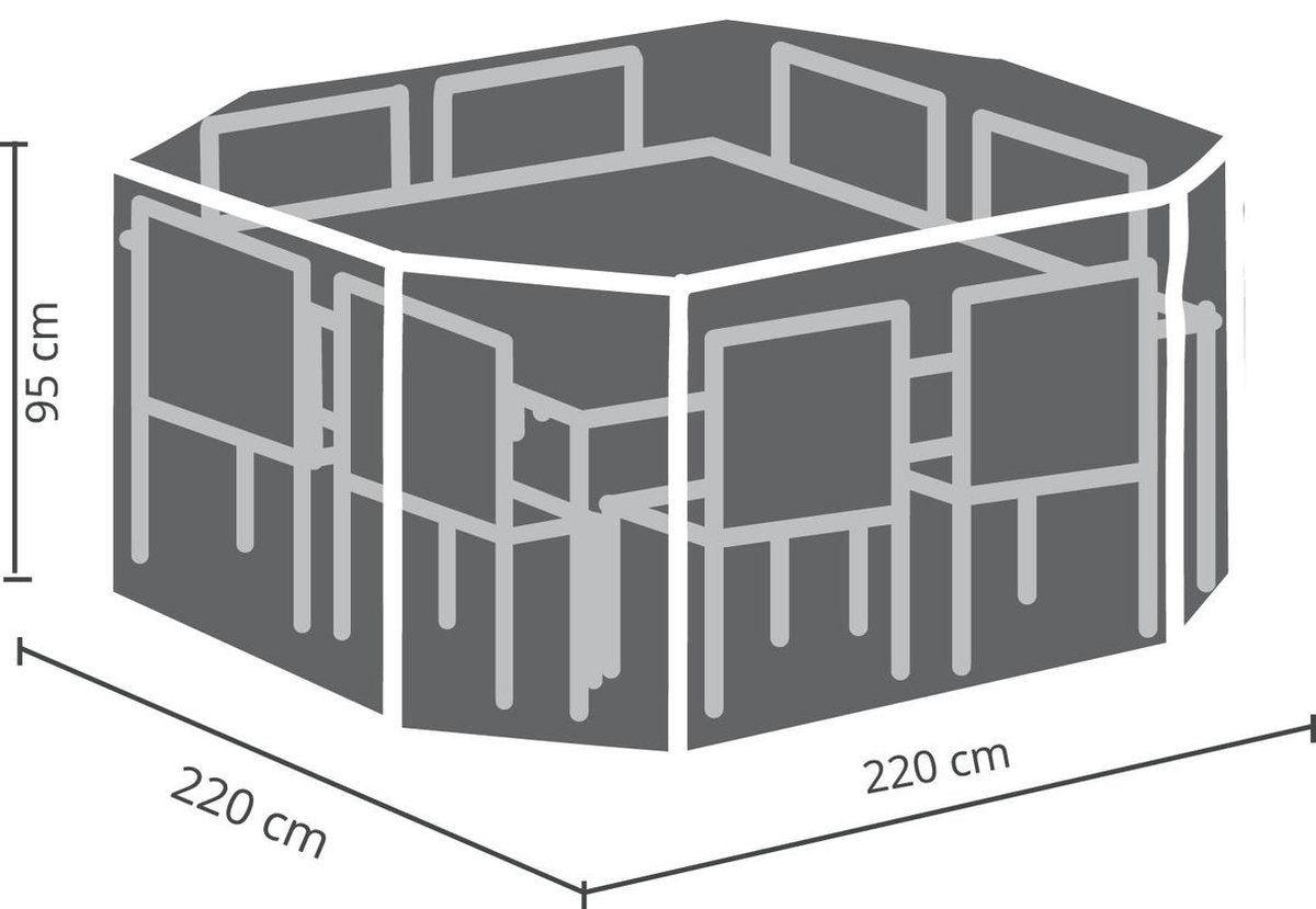 Tuinhoes achthoekig voor tuinset 220x220x95 cm