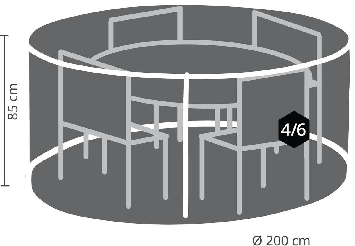 Tuinset beschermhoes ronde tuinsethoes ø 200x85 cm | Hoes voor tuinset TÜV gecertificeerd