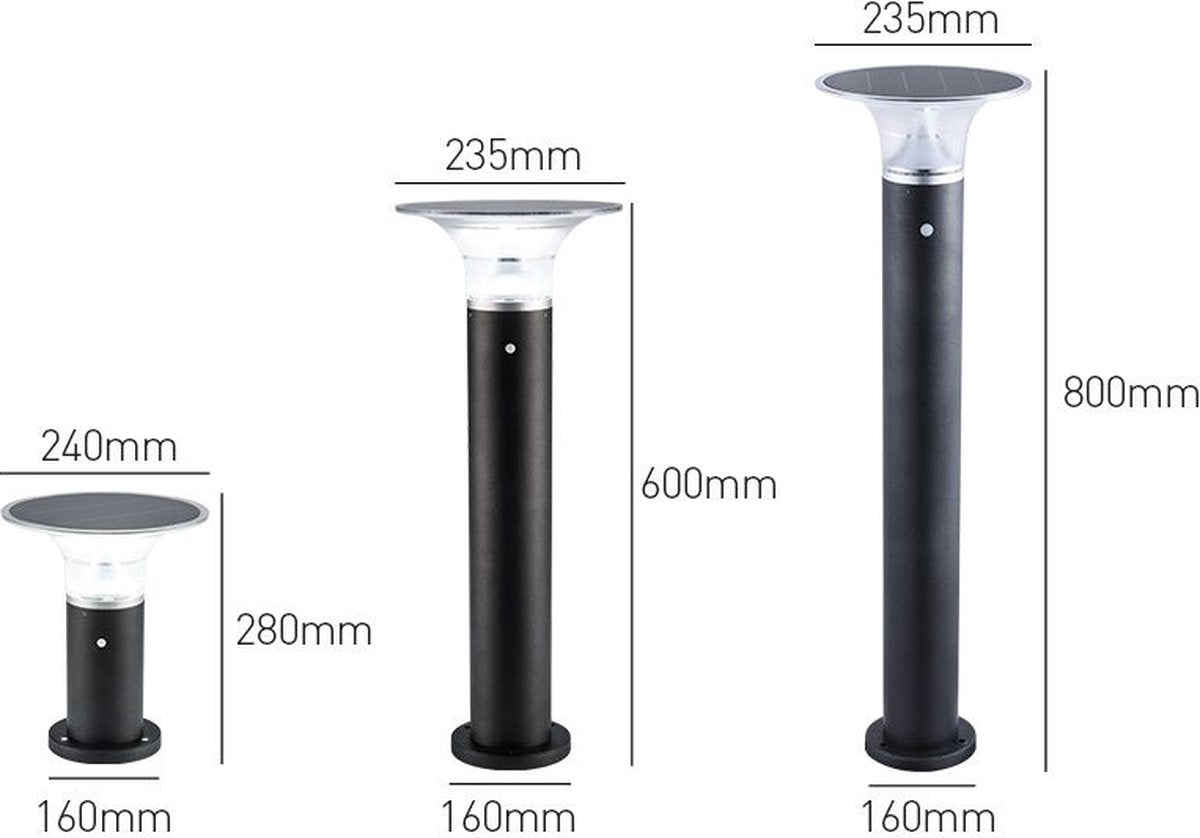 Solar LED lantern Phone controllable - with app - Solar energy - Path lighting - Light sensor - Bluetooth - Solar garden light