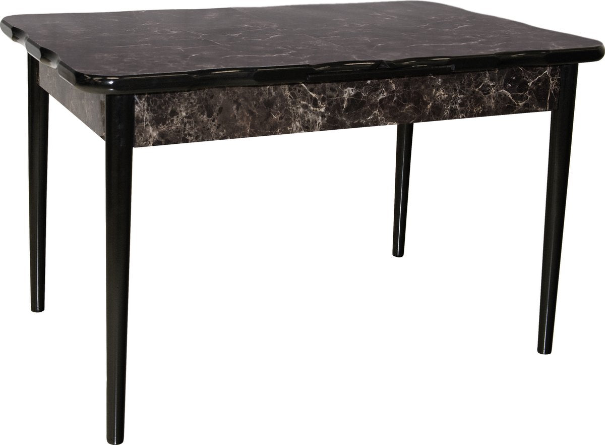 De Sfeer - Keukentafel - Eetkamertafel - Eettafels - Inklapbaar - Zwarte Steen - 165x80 cm - 4 tot 6 personen - MDF