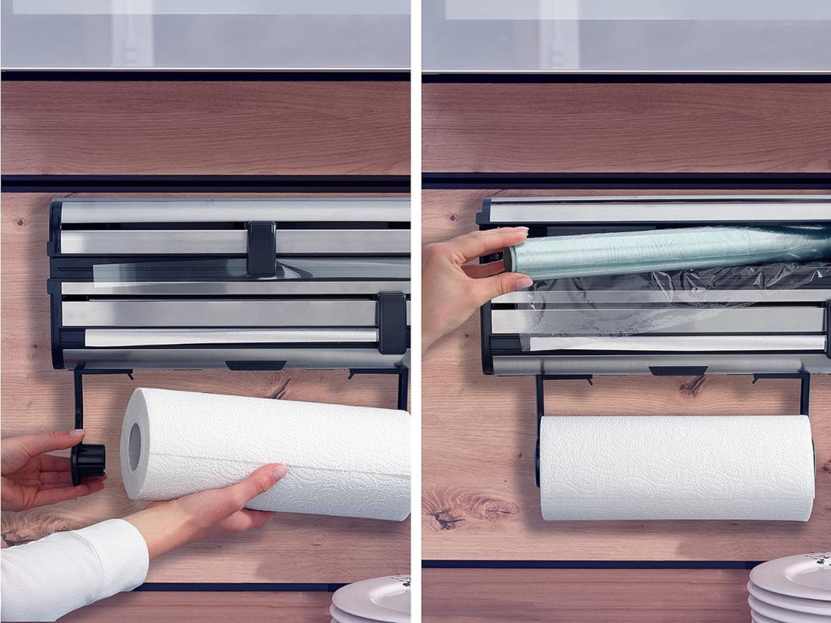 Foil dispenser - Roll holder - Foil cutter - Film dispenser - Foil Holder - Kitchen foil holder