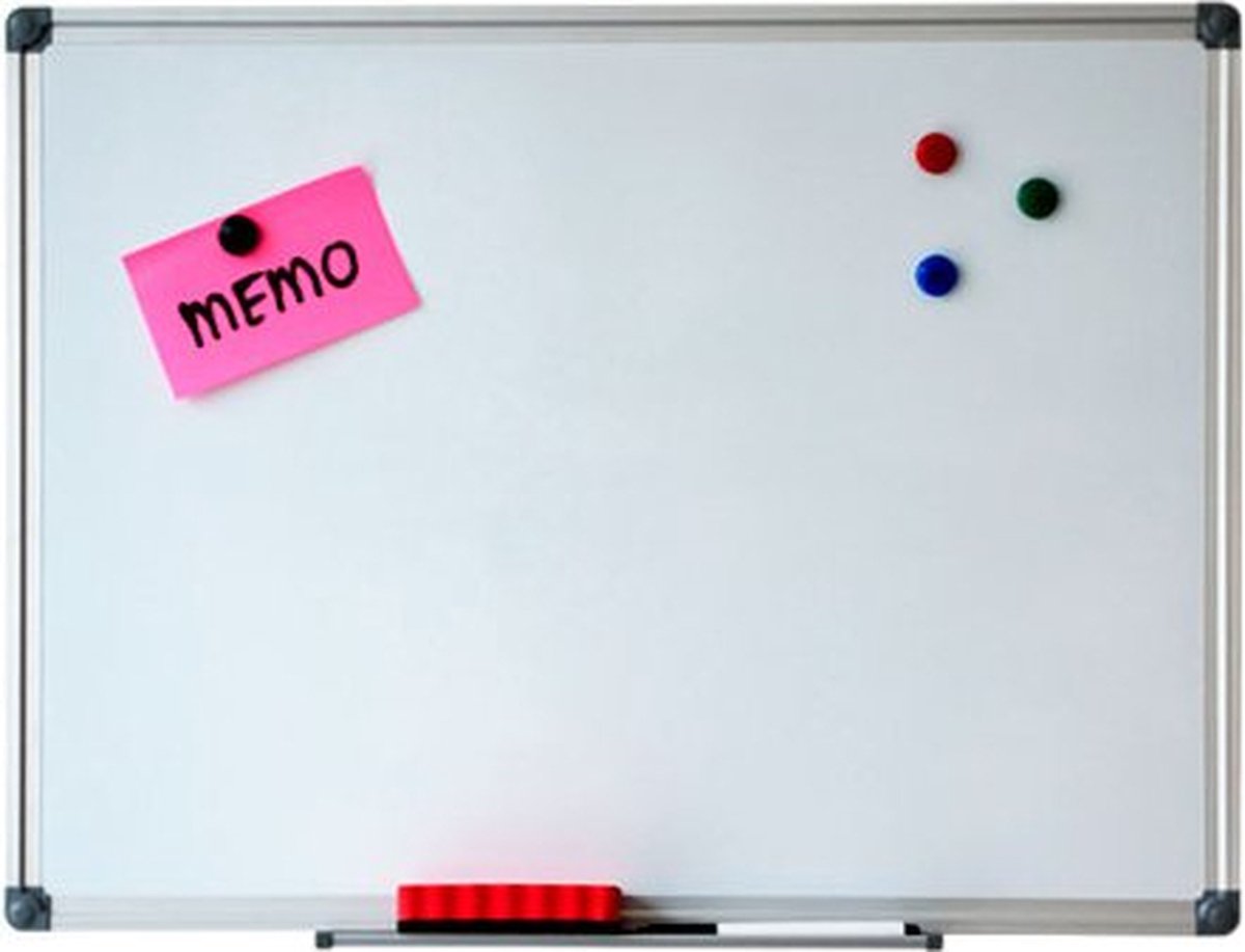 Whiteboard Magnetic 120 x 180cm Including Pen Tray