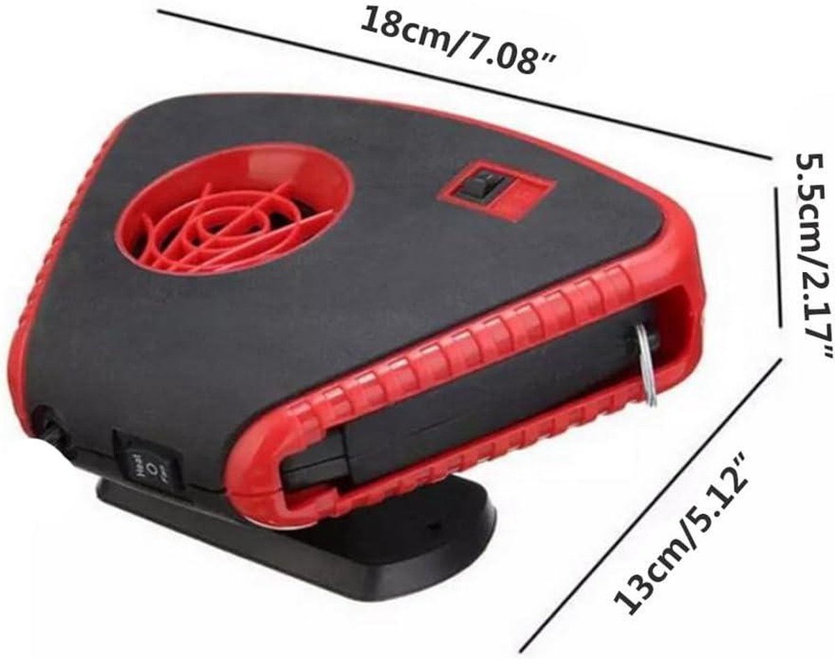 Auto Verwarming Elektrische Kachel Ventilator - Riloer 150 W 12 V - Voorruit Ontdooier met Opvouwbaar Handvat en LED Zaklamp. Autokachel 12 volt verwarming