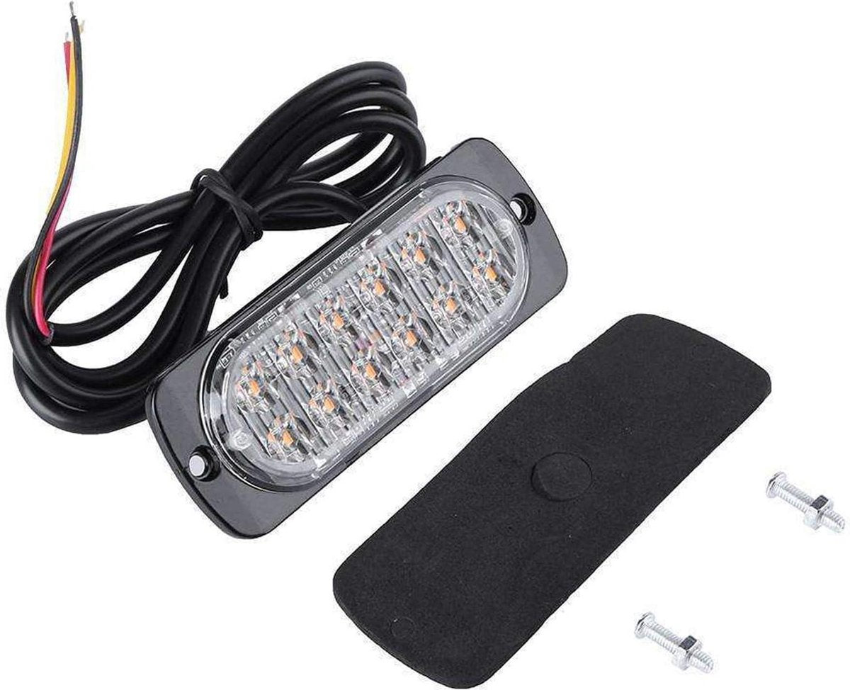 LED-noodstroboscoopknipperlichten 12-24 V voor auto's - waarschuwingslicht frontflitser - oranje flitser - knipperlicht auto vrachtwagen Vrachtwagen Accessoires
