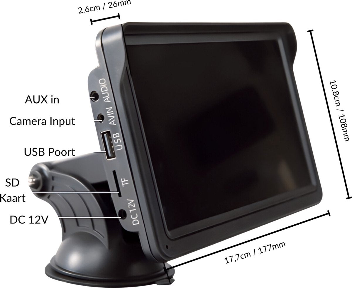 Carplay Dongle & Carplay Scherm Geschikt voor Auto's - Draadloos voor Apple en Android - 7 Inch - Universele Wifi Video Speler - Inclusief Achteruitrijcamera