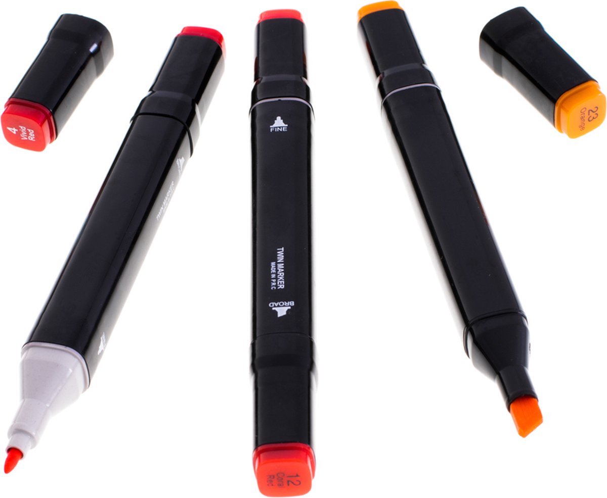 Stiften Voor Volwassenen Touch Twinmarkers Dubbelzijdige Alcohol Stiften - 168 stuks - Dual Tip Markers - Tekenstiften - Kleurstiften - Fineliners - Dikke Dunne Stiften - Handlettering Kalligrafie Bullet Journal Dagboek - Kleuren