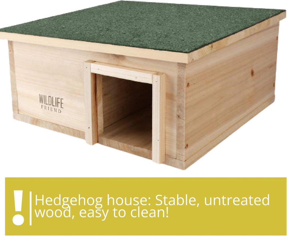Hedgehog house Winter weather-resistant Garden Cat-proof Hibernating place Wooden bottom Hedgehog house