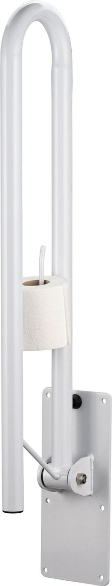 Opklapbare toiletbeugel 76 cm met toiletrolhouder, wandbeugel, toiletsteun