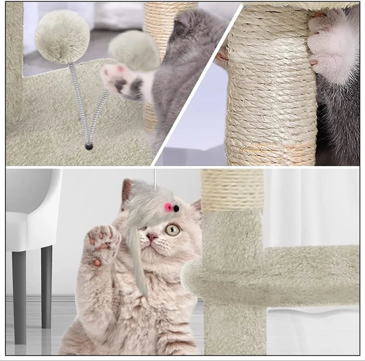 Cat Tree for Large Cats - Scratching Post - Cat House - Cat Pole - Cat Tower - Large Scratching Post - Climbing Wall