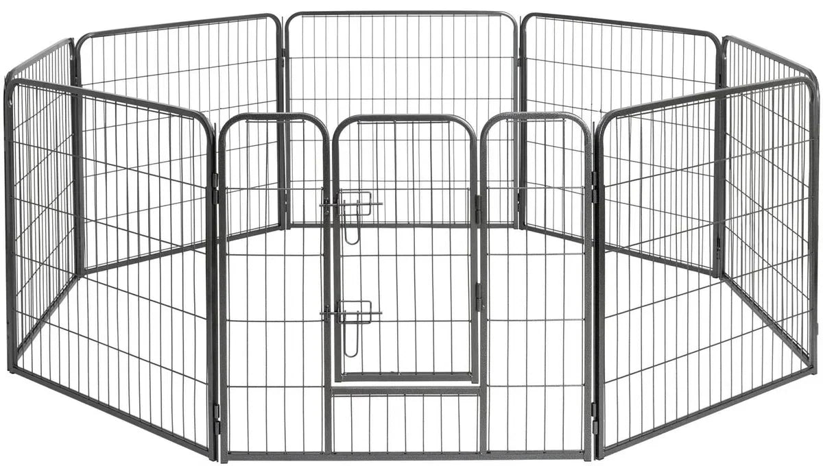 Premium Puppyren - 80 cm Hoog - 640 cm Omtrek - Hondenren - Hondenhok - Grijs Hamerslag