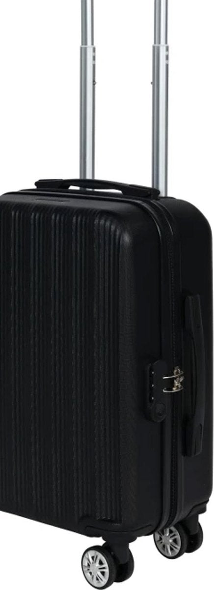 Cabin handbagage reistrolley koffer - zwenkwielen - 52 x 34 x 20 cm - 45 liter - cijferslot - zwart