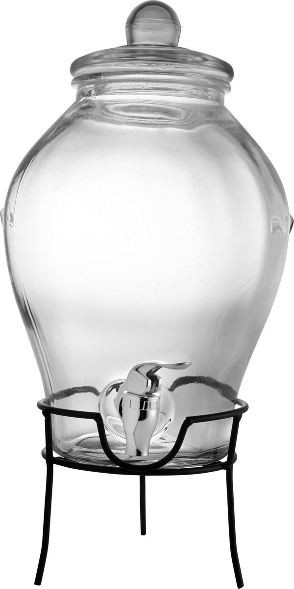 Drankdispenser met Kraantje - Limonadetap - Sapdispenser - 6 Liter - Glas