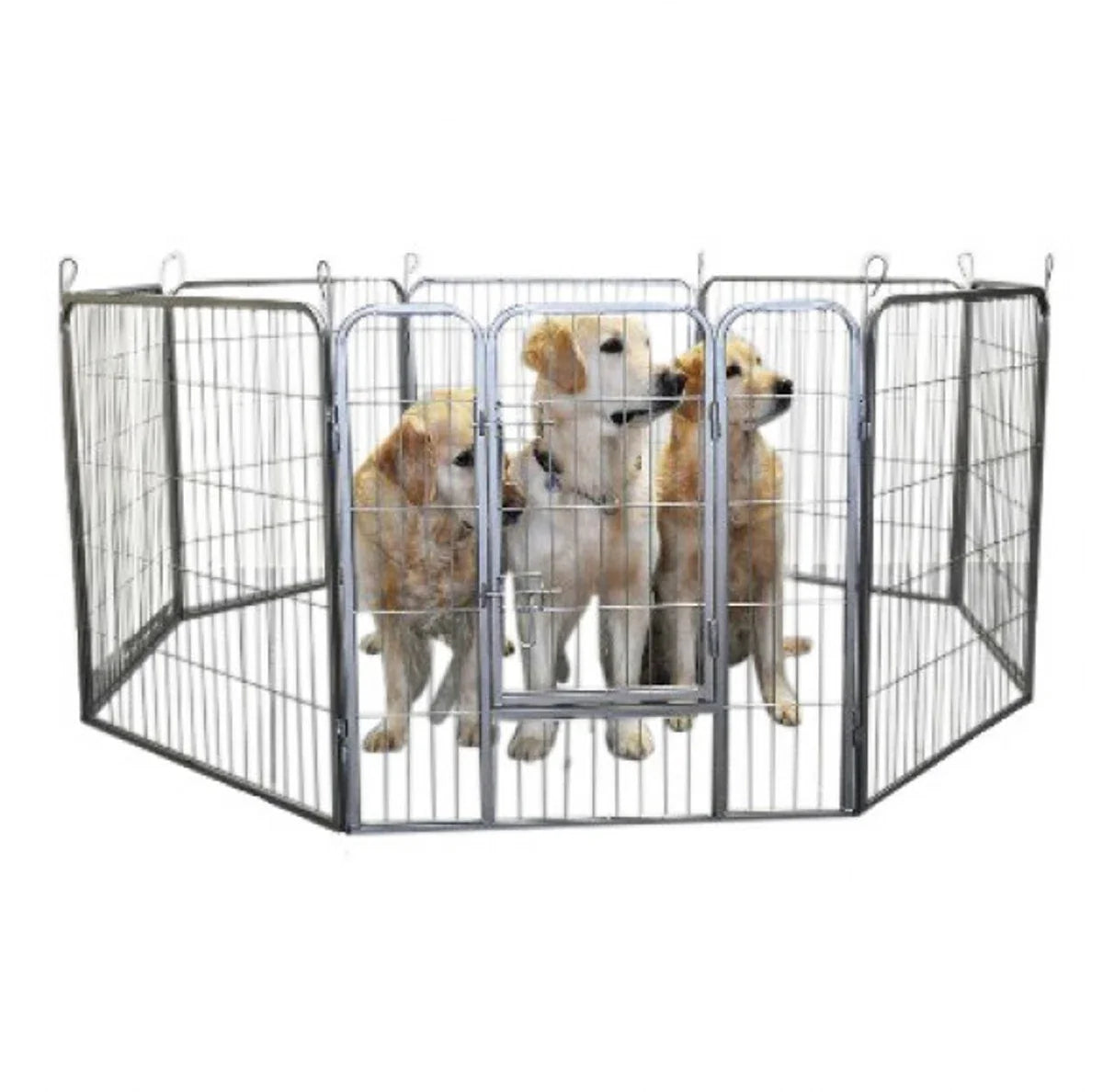 Topmast Premium Puppyren - 60 cm Hoog - 640 cm Omtrek - Hondenren - Hondenhok - Grijs Hamerslag