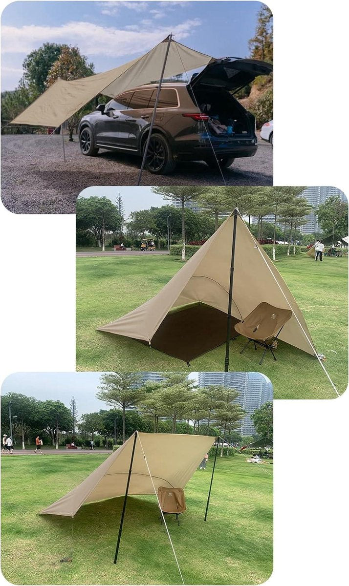 Camping Tarp Waterdicht Tentzeil - Multifunctioneel Luifel Canvas voor Hangmat Bushcraft Auto Backpacken Outdoor Survival Tarp tent