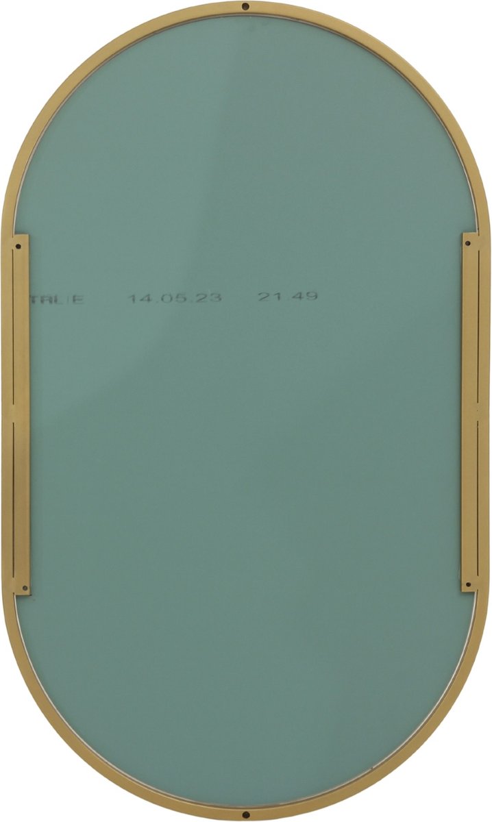 Badkamerspiegel Ovaal goud - Metaal - Spiegel - Hangspiegel - Wandspiegel - 100x60 cm