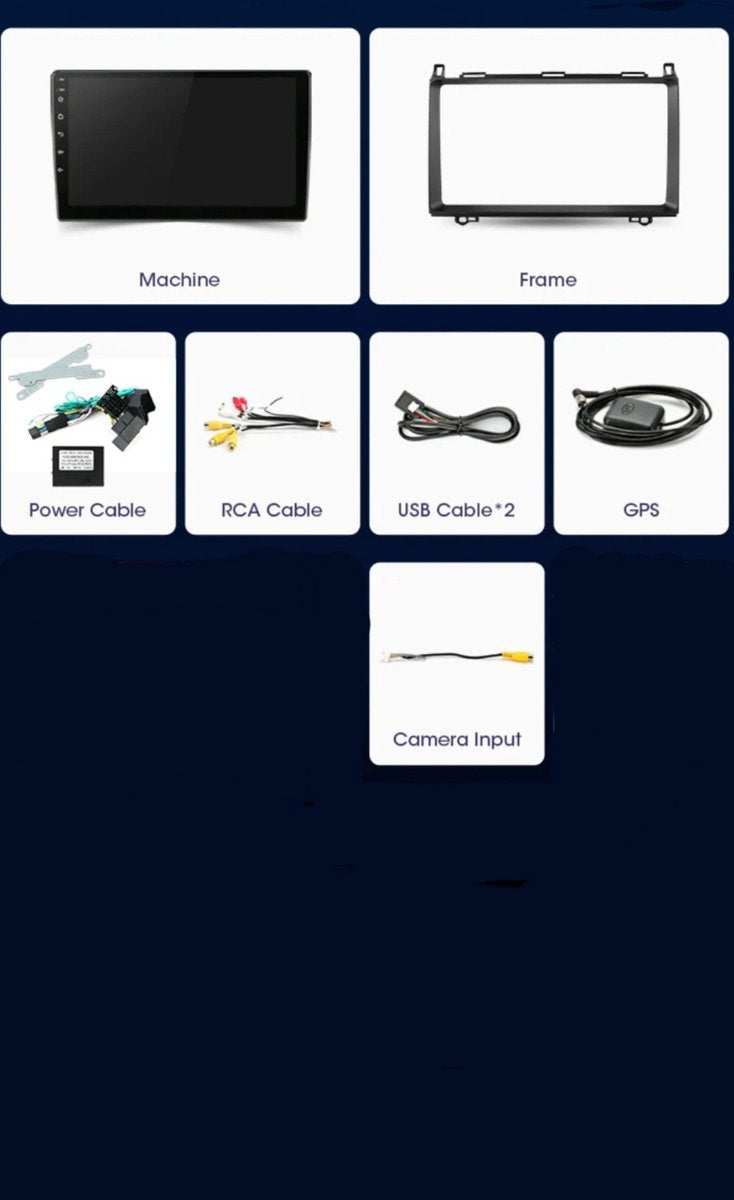 Mercedes-Benz | A B V Sprinter Klasse | W169 W245 W639 W906 Vito, Viano en VW Crafter | 2005 - 2016 | Carplay & Android auto | 2GB & 32GB | Autoradio met navigatie | Radioscherm | 2005 2006 2007 2008 2009 2010 2011 2012 2013 2014 2015 2016 | B200