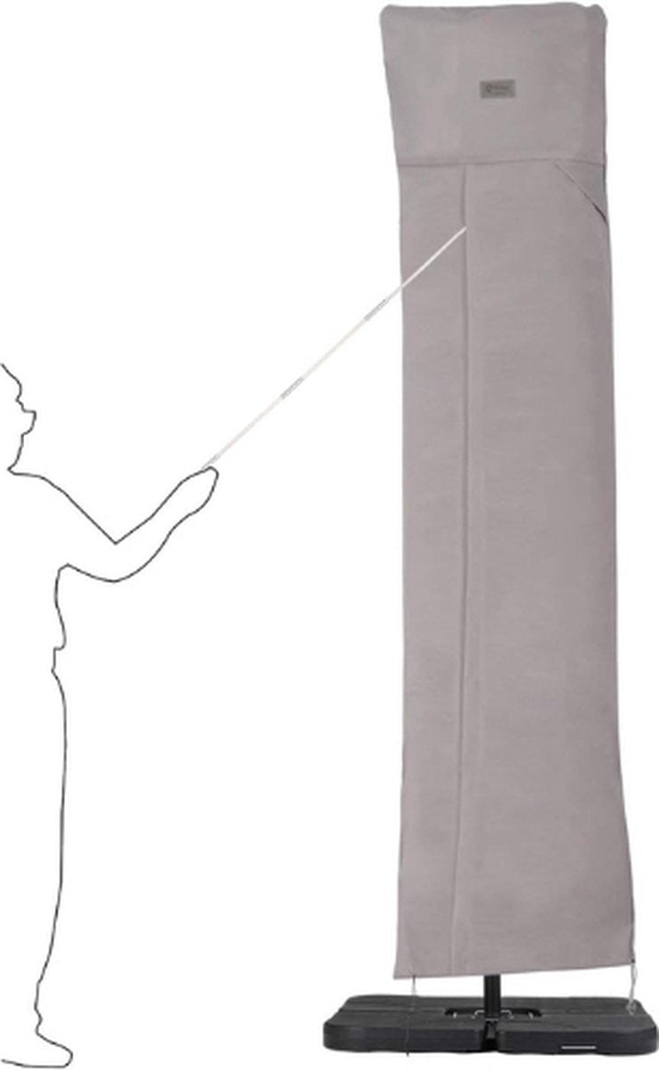 Weersbestendige parasolhoes - 260x65cm hoes voor parasol - Waterafstotend - Grijs