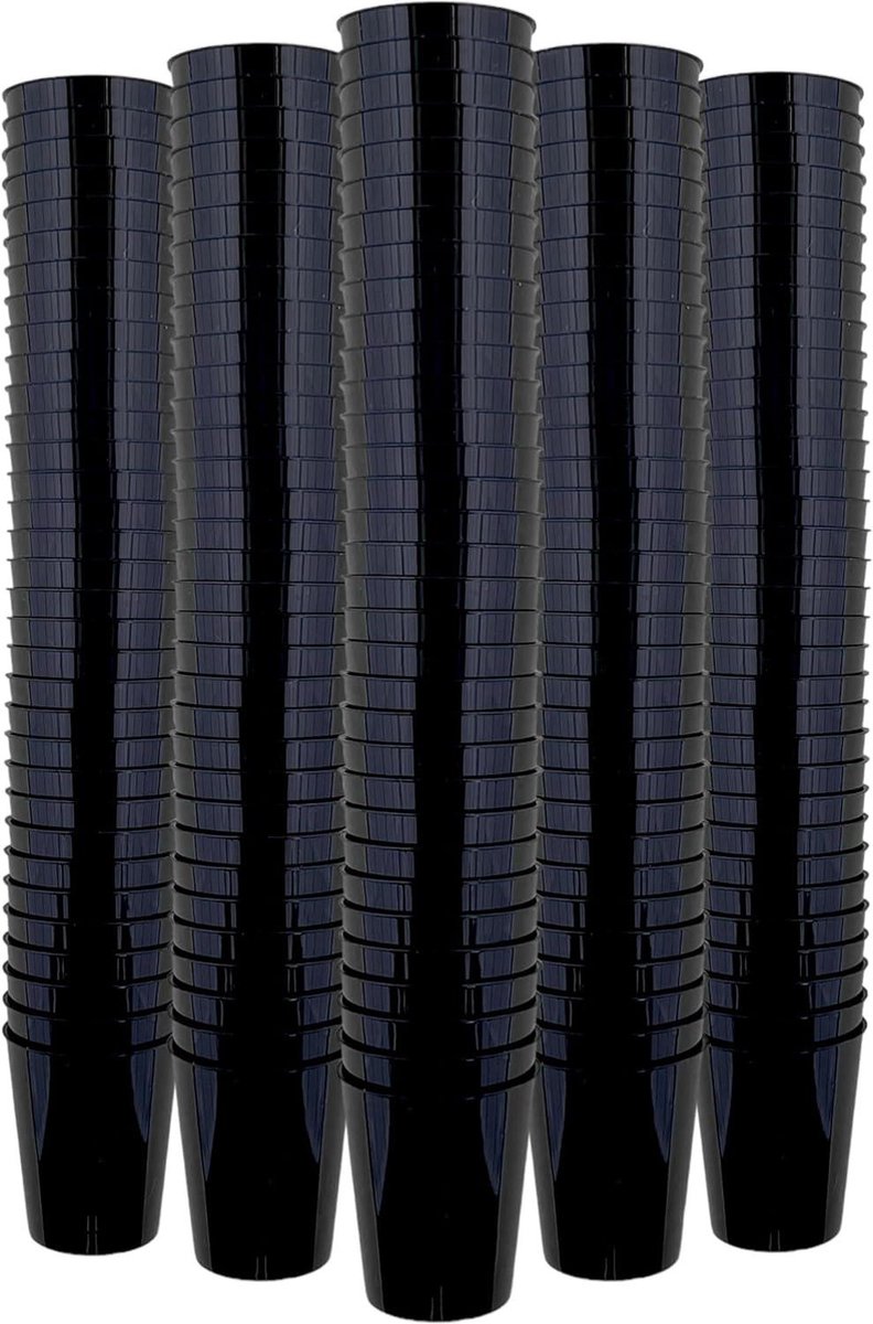 Robuuste plastic shotglaasjes voor Jello Shots en desserts - Feest Bruiloft Verjaardag - Vaatwasmachinebestendig Herbruikbaar - 29 ml (zwart 160 stuks)