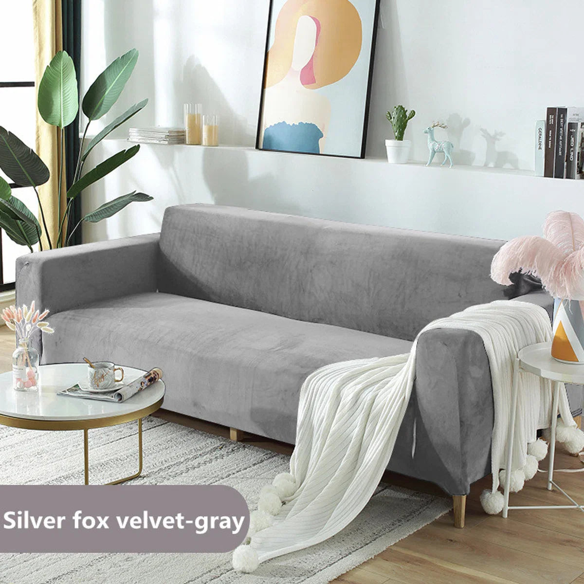 Stretch Bankhoes voor 3-zitsbanken (190-230 cm) - Bescherming en Stijl voor Uw Zetel - Vlekbestendig, Comfortabel en Eenvoudig Onderhoud - Grijs