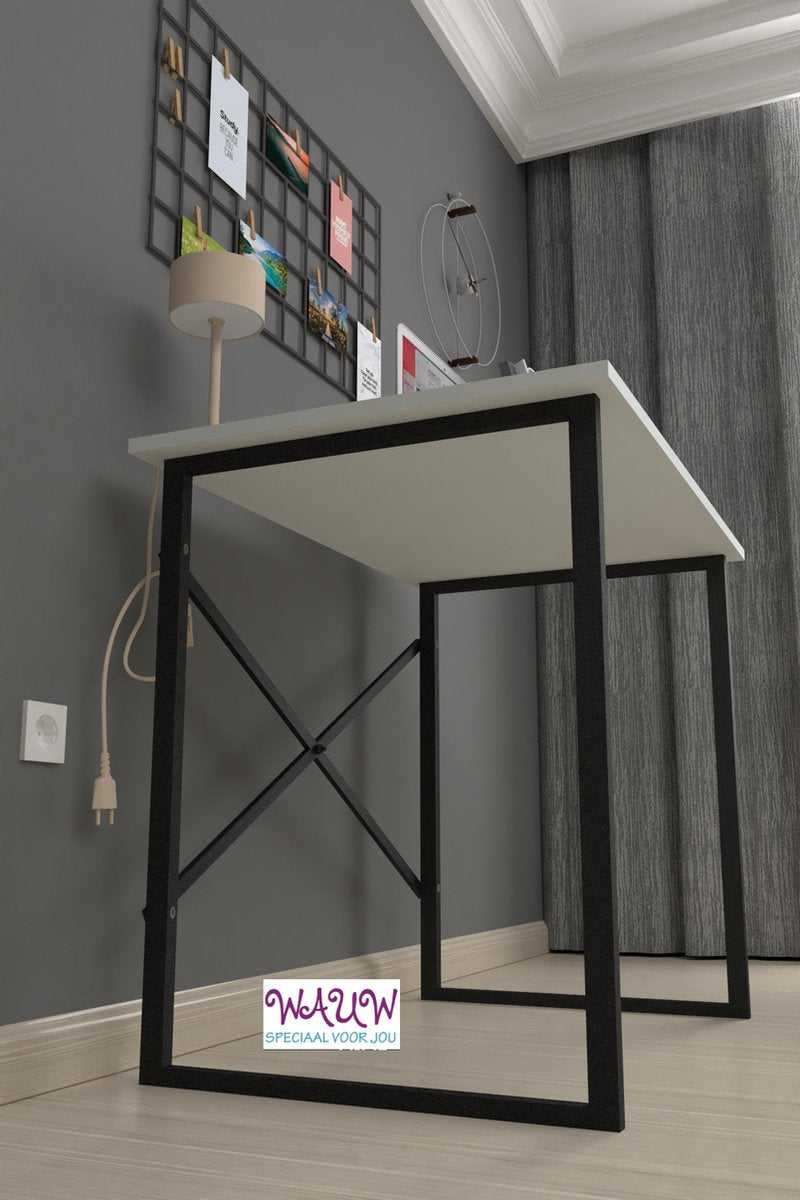 Desk - White - 60x90 cm - Table - Desk - Computer Table - Office Desk - Laptop Table - Adult Desk
