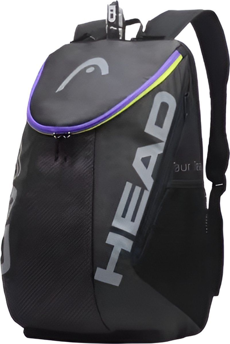 E-Shop4u - Tennistas - Tennis Schoudertas - 2 Rackets + Schoenen + Accessoires - Polyester - Grijs Zwart - Outdoor Fitness Badminton Rugzak - Squash-Tennis-Badminton-Pickleball-Padel