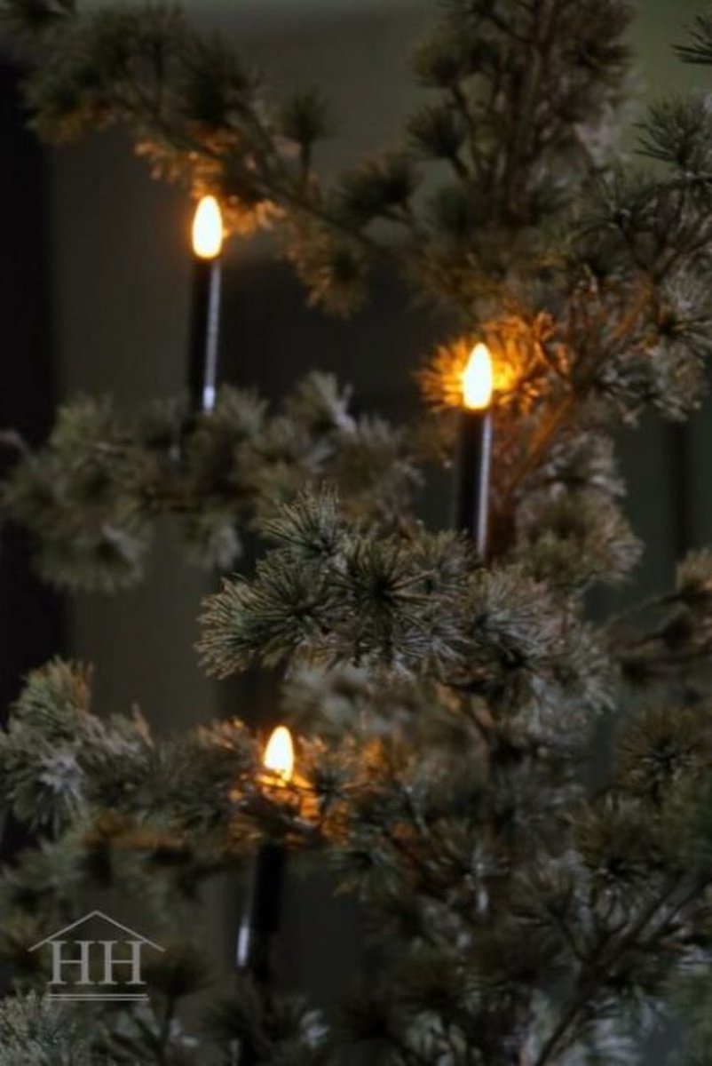 Wireless Christmas tree candles - 10 pieces - black Christmas tree candles - cordless lighting - LED lighting - clip-on candles - countryfield - Christmas tree - wreath