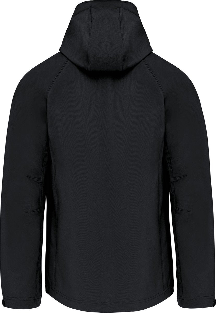 Men's Outdoor Jacket with Ballin Est. 2013 Softshell Hooded Jacket Print - Black - Size M