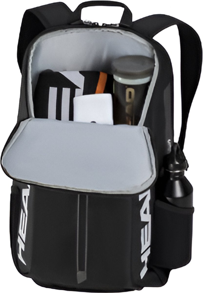 E-Shop4u - Tennistas - Tour Serie 1-2 Rugzak - Tennisschoen & Racket Vak - Tennis Racket Tas - Toernooi Sportrugzak - 25L - Zwart - Squash-Tennis-Badminton-Pickleball-Padel