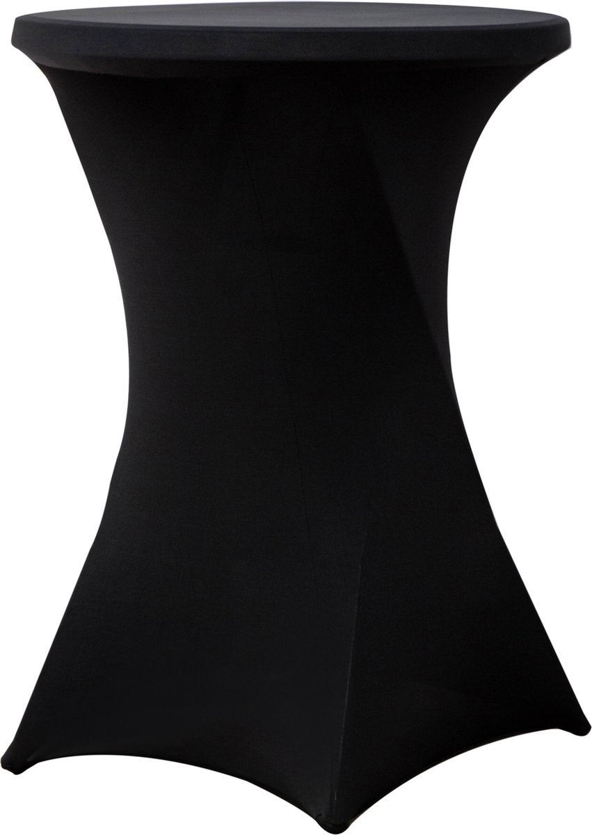 Statafelrok zwart 80 cm - per 10 - partytafel - Alora tafelrok voor statafel - Statafelhoes - Bruiloft - Cocktailparty - Stretch Rok - Set van 10
