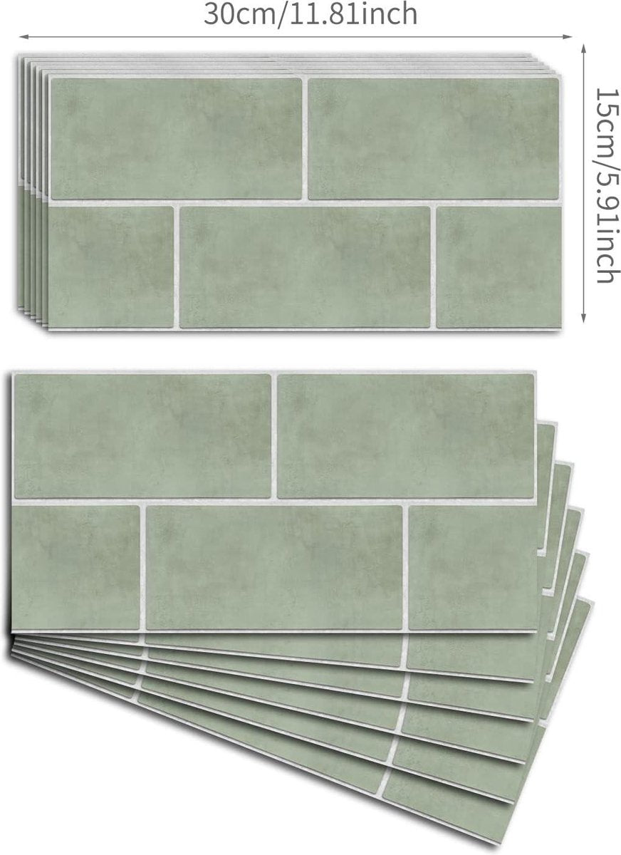 Waterdichte antislip vloer- en muurstickers voor keuken en badkamer met zelfklevende achterkant - PVC wanddecoratie met afpelbare en opplakbare stickers