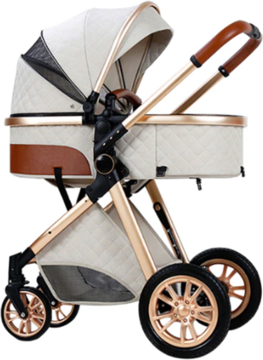 Kinderwagen 3-in-1 – Luxe kinderwagen - Buggy – Wandelwagen - Multifunctioneel – opklapbaar – Incl. autostoel – Wit