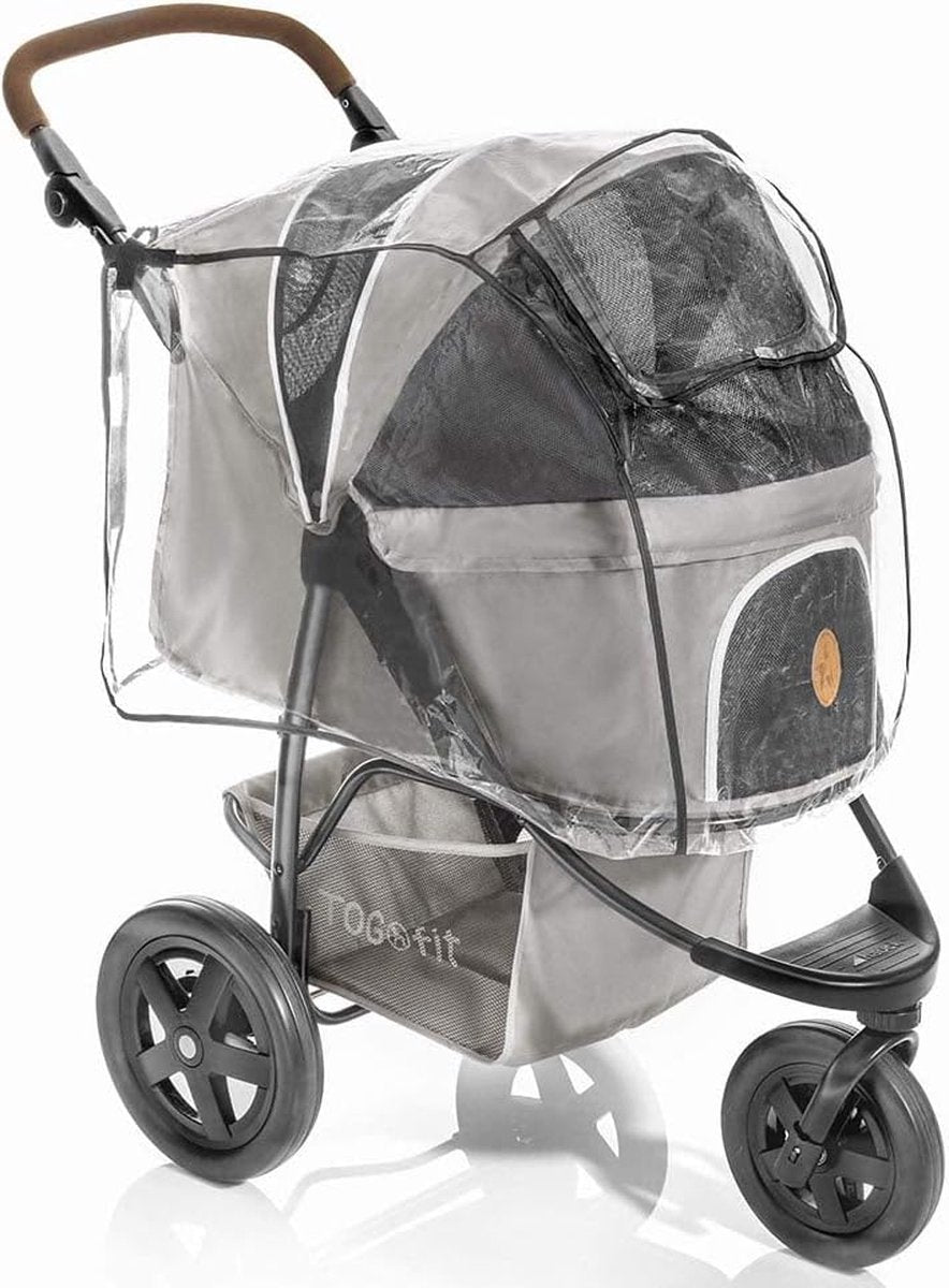 Rain cover for TOGfit Pet Roadster - Dog Buggy Rain Cover with Rear Opening Ventilation Holes and Viewing Window - Ideal for the Dog Pram - Transparent, Waterproof