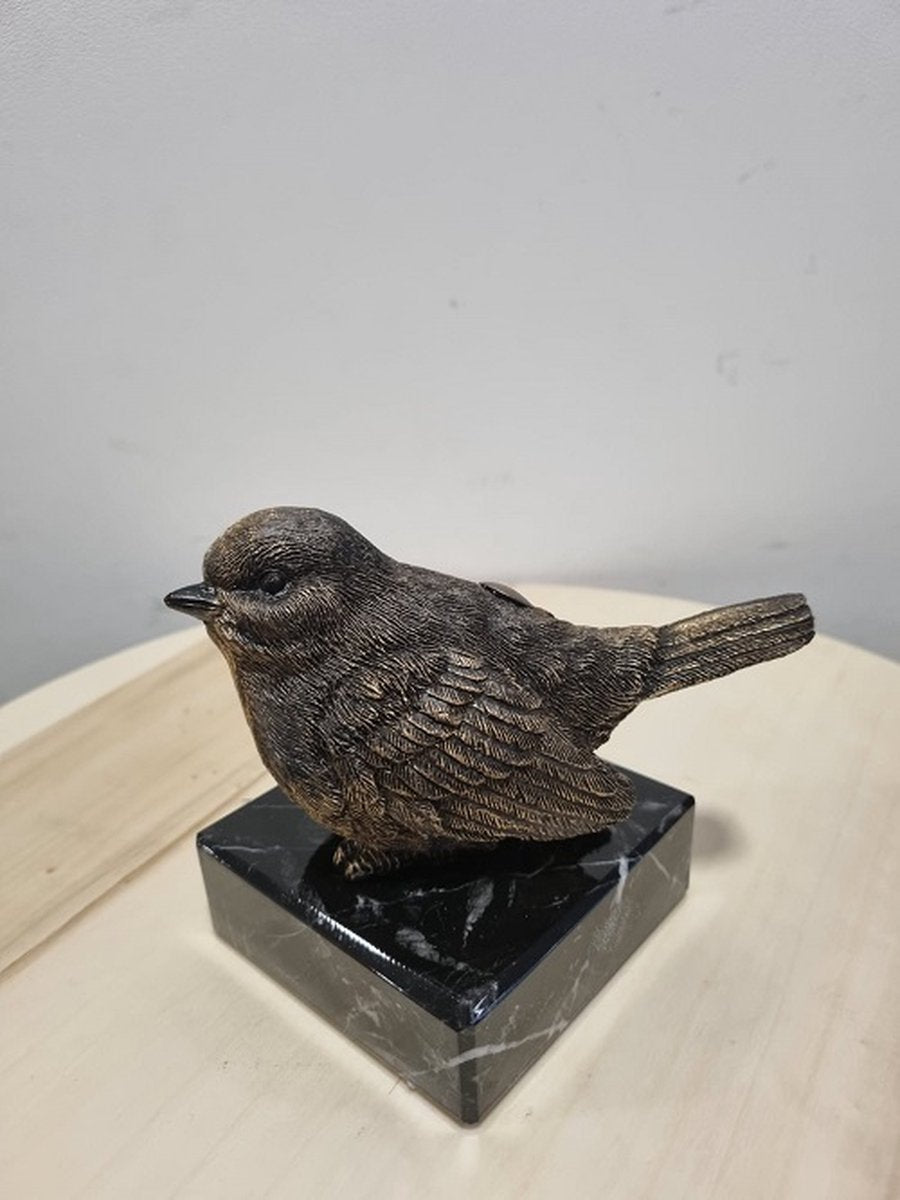 Urn vogel 150 ml - goud - marmer