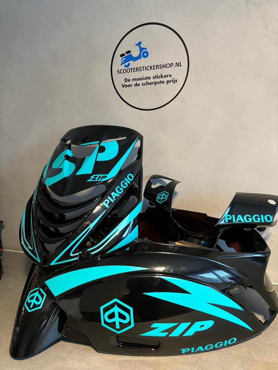 Piaggio Zip - SP pakket - Piaggio Zip Accessoire - Scooter Accessoires - Scooter Stickers - Stickerpakket - Turquoise - Mat