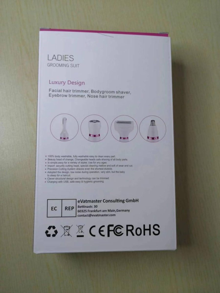 Electric Ladyshave Cordless 4in1 Shaver for Women - Painless Shaving - Bikini Trimmer - Wet and Dry Hair Removal - Face Legs Armpit Eyebrow Shaver for Women