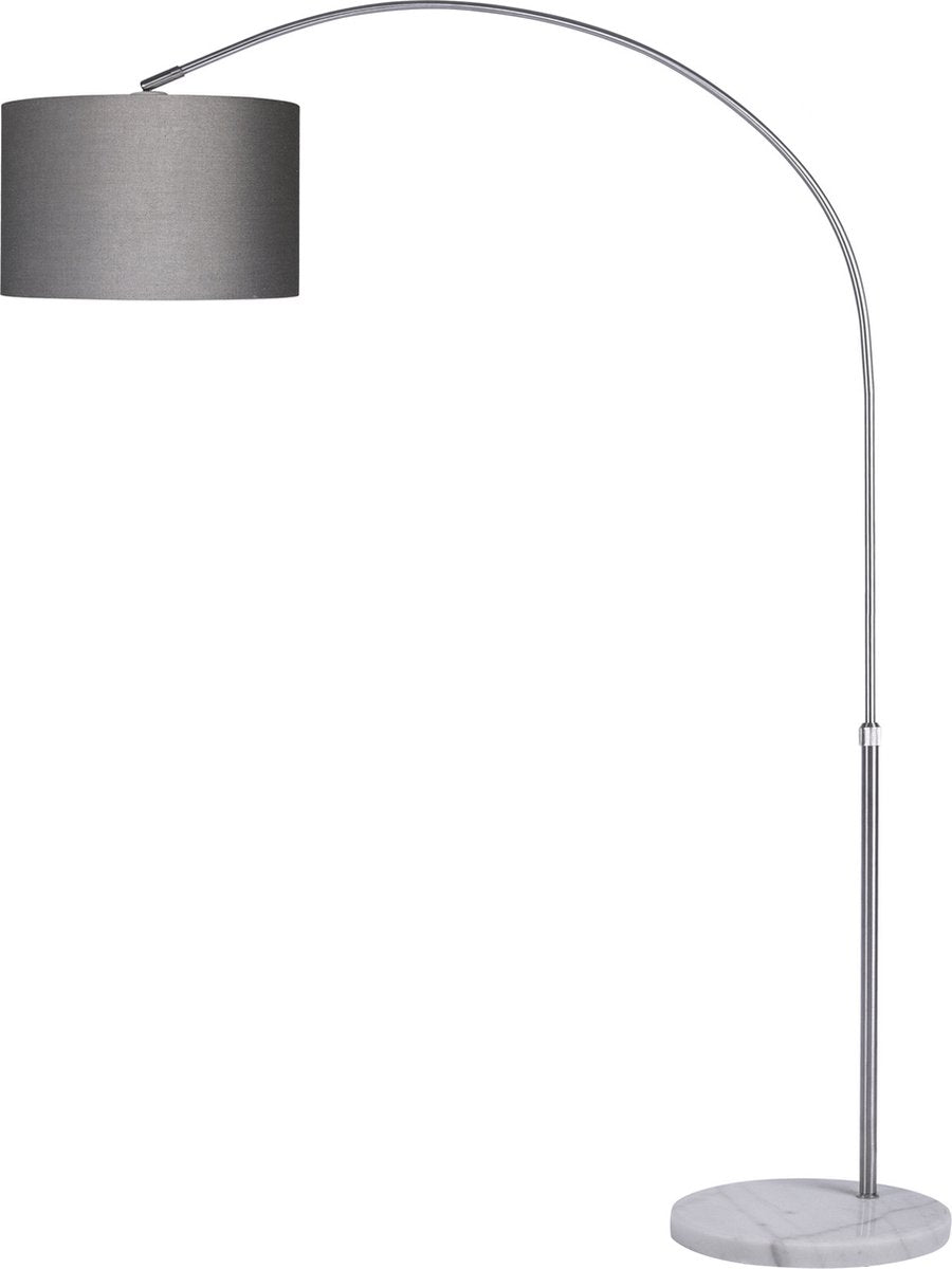 Monzana Booglamp Incl. Kap – Marmeren Voet - 150-175 cm Grijs