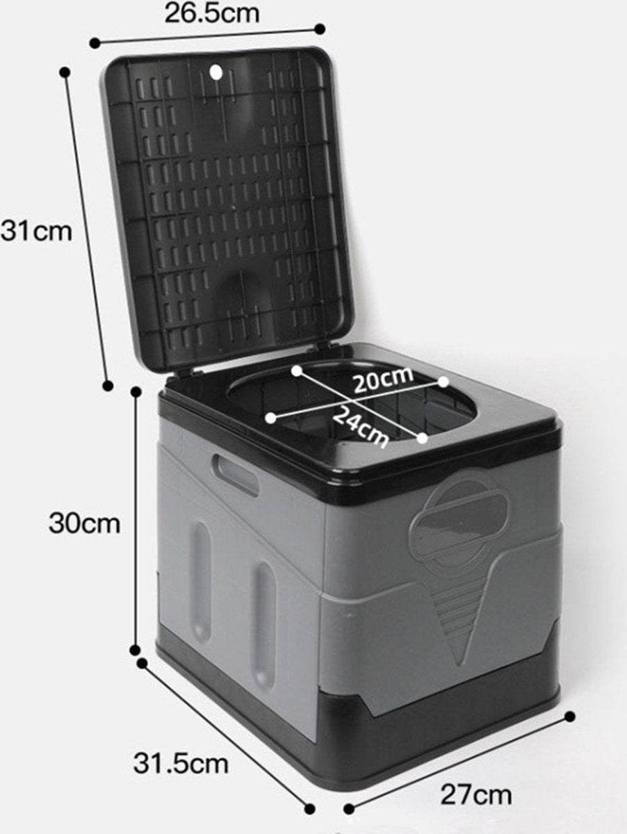 Folding toilet - Camping Toilet - gray (including 12 sets of accessories)