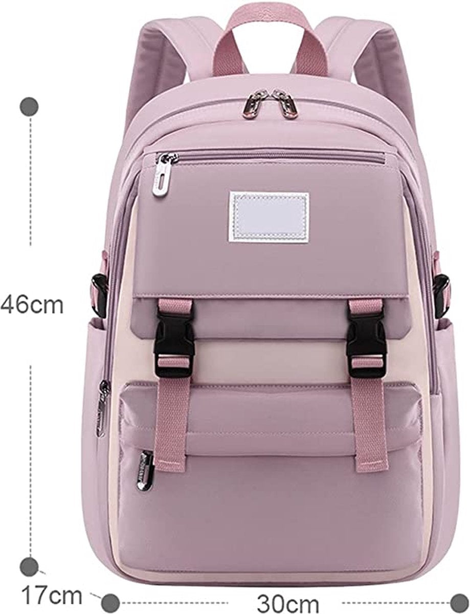 Rugzak - Rugtas - School - Meisjes - Jongens - Tieners - Waterdicht - Boekentas - 25 liter - Roze - Lichtroze