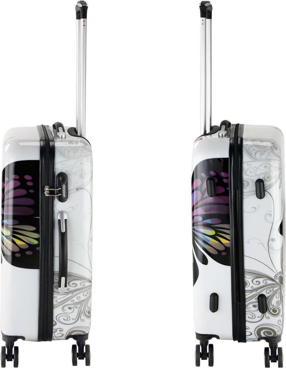 Monzana Koffer Set - 4 Stuks Vlinder Motief met slot - 360° Wielen