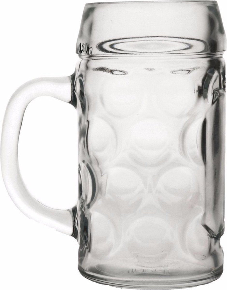 Oktoberfest Beer Glasses/Beer Steins - 4x - glass - 1 litre - with handle - the classic model