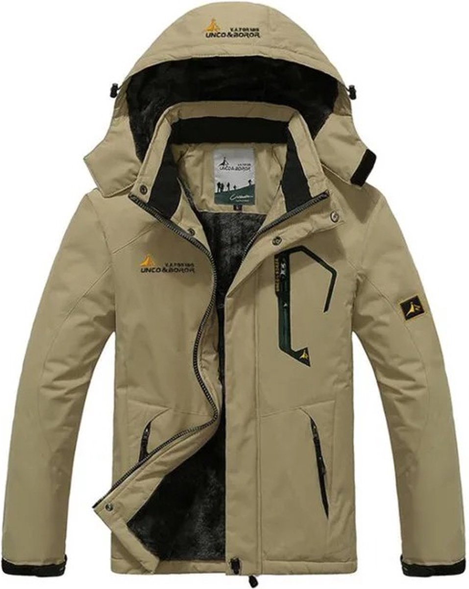 SPARK JOY® - Winter Parka Heren - Winterjas Mannen - Winddicht - Maat XL - Khaki