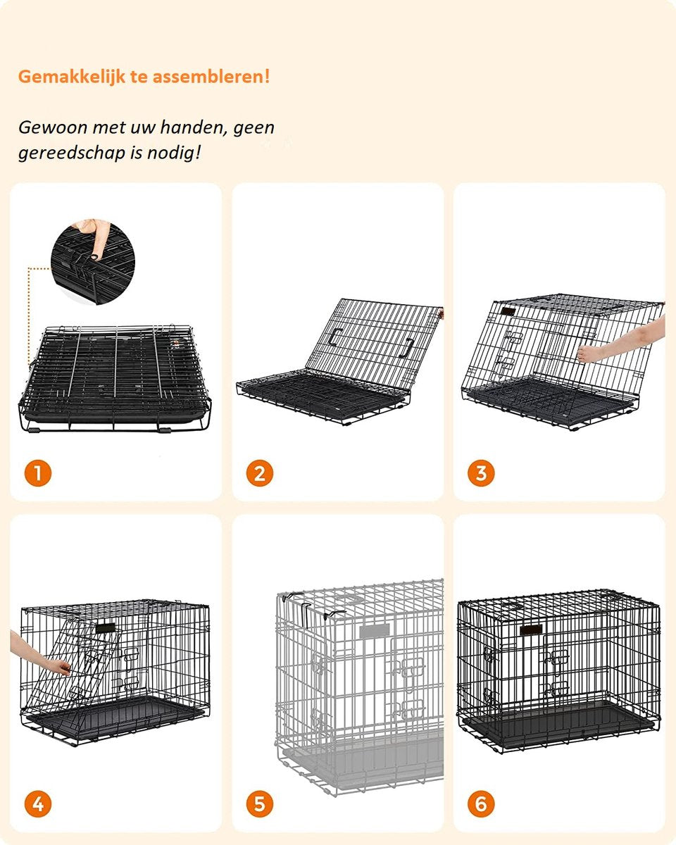 Dog Crate Bench Extra Strong - Black - XL - 107 x 69 x 76 cm