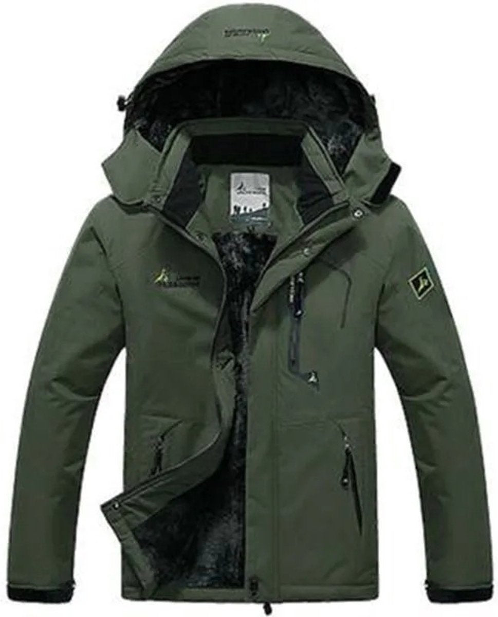 SPARK JOY® - Winterparka Mannen - Winterjas Heren - Winddicht - Maat L - Legergroen