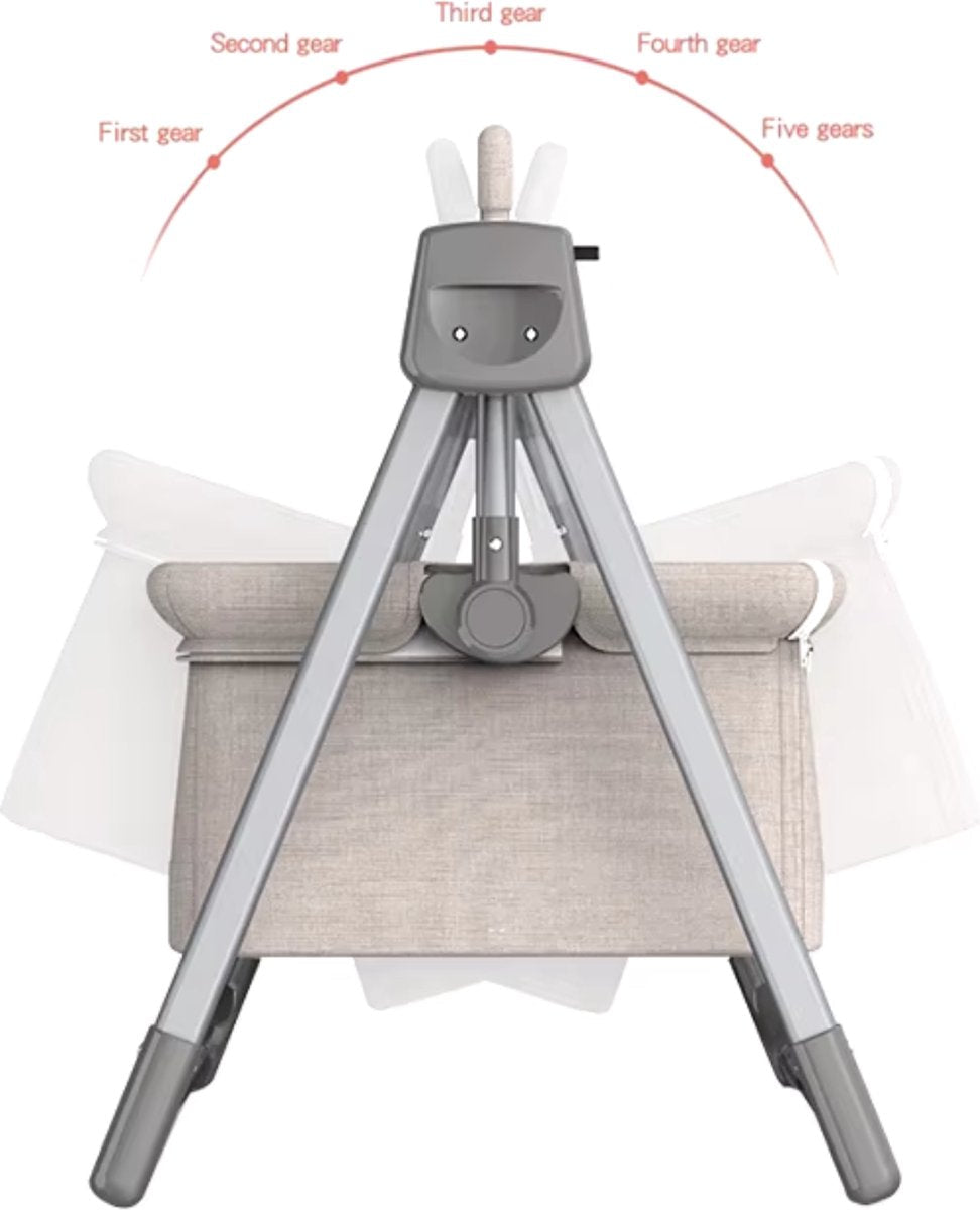 J&R Baby Crib - Electric baby crib - Bassinet - Baby bed - Cot - Bluetooth - Portable - Mobile - Mosquito net - Grey