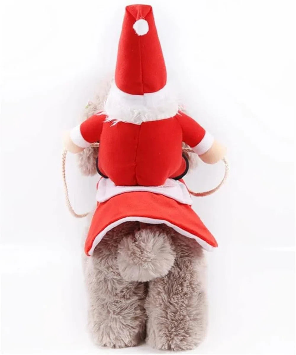 Hondenkerstkostuum Grappige Hondenkerstoutfit Rijden op Huisdier Kat Hond Huisdier Kerstkostuum Aankleden Halloween Kerstfeest
